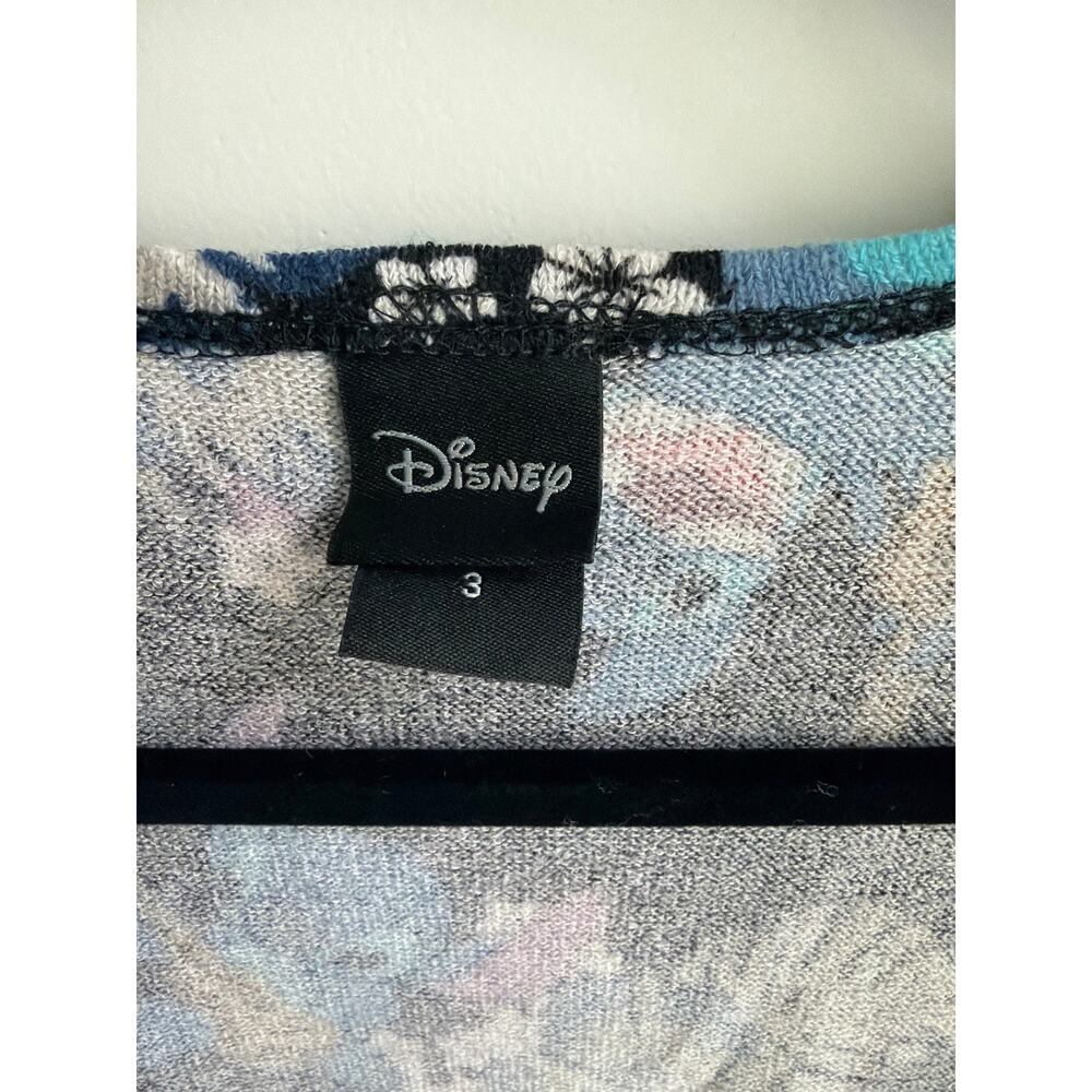 Disney Lilo & Stitch Tropical Floral Cardigan Size 3 Black Sharkbite Hem - Picture 3 of 6